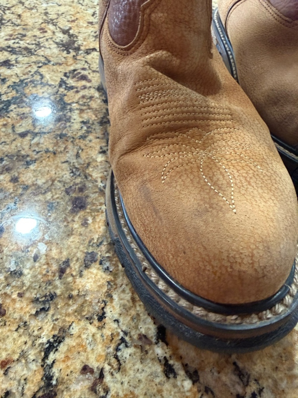 Rocky Two-Tone Brown and Tan Western Cowboy Boots - Picture 5 of 7
